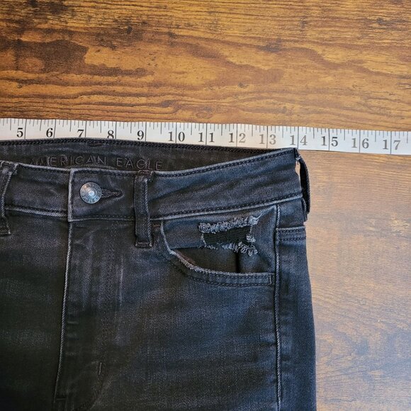 American Eagle Jeans 6 R Next Level Stretch Jeggings Super Hi Rise Black - Picture 8 of 11